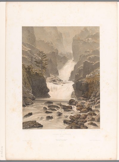 Vue de la cascade de Barberine près de Vallorcine (La Suisse, la Savoie et le Tyrol) - Eugene Ciceri