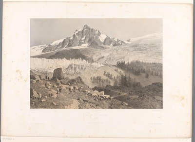 Vue sur le glacier des Bossons dans la vallée de Chamonix (Glacier des Bossons, Chamonix) (La Suisse et la Savoie) - Eugene Ciceri