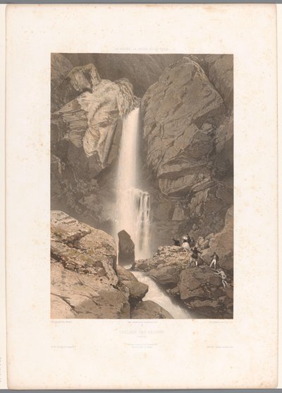 Vue sur la Cascade des Pèlerins (La Suisse, la Savoie et le Tyrol) - Eugene Ciceri