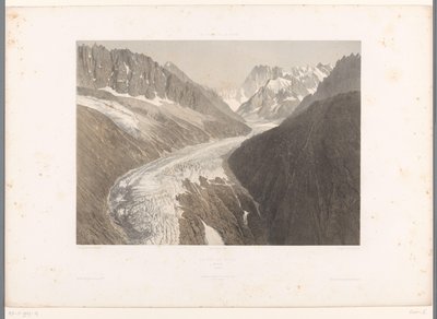Vue sur le glacier Mer-de-Glace à Chamonix (La Suisse et la Savoie) - Eugene Ciceri