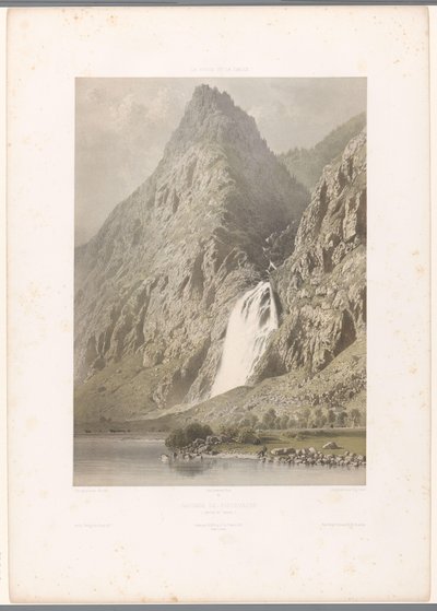 Vue de la cascade de Pissevache (La Suisse et la Savoie) - Eugene Ciceri