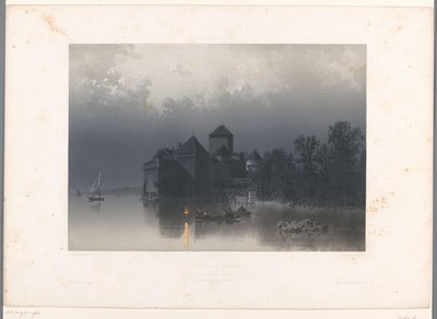 Vue du Château de Chillon au bord du lac Léman (Gezichten in Zwitserland en Savoye) - Eugene Ciceri
