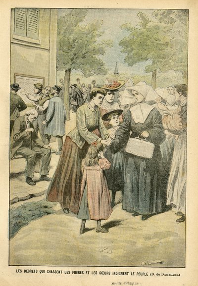 Décrets qui chassent les frères et sœurs indignent le peuple - Enseignement, Religion, Foi, Foule, Catholicisme - Séparation de l