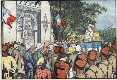 Inauguration à Dakar, par André Maginot (1877-1932), ministre des Colonies, du monument aux trente mille morts de l