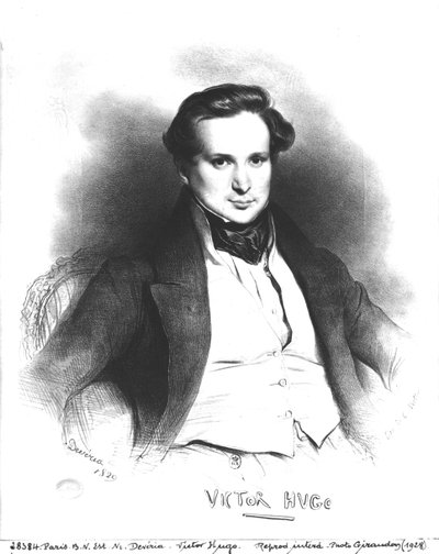 Portrait de Victor Hugo (1802-66), gravé par Charles Etienne Pierre Motte (1785-1836) 1829 - Eugene Deveria