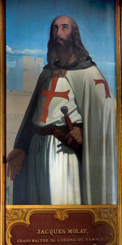 Portrait de Jacques de Molay (ca. 1243-1314), dernier grand maître des Templiers - Eugene Emmanuel Amaury Duval