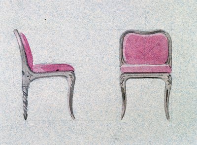 Chaise à dossier bas pour la chambre dorée, Château d