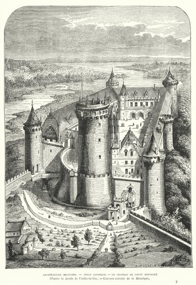 Château de Coucy, Picardie, France, après sa restauration au XIXe siècle par Eugène Viollet-le-Duc - Eugene Emmanuel after Viollet le Duc