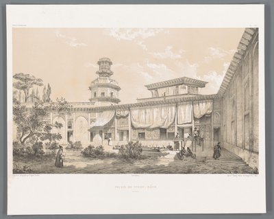 Palais Char Bagh à Ispahan - Eugene Flandin