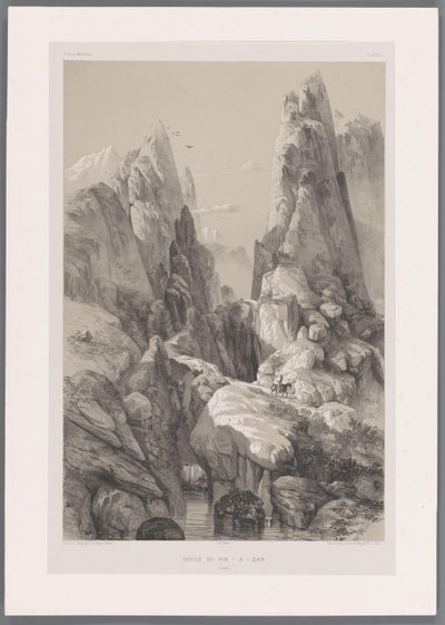 Ravin de la montagne Kuh-e Pir Zan en Iran - Eugene Flandin