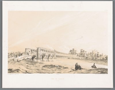 Si-o-se Pol ou pont Allahverdi-Khan à Ispahan (Paysages persans, Perse moderne) - Eugene Flandin
