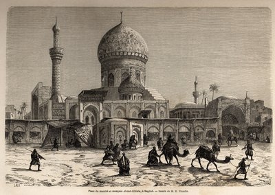 La place du Marché et la mosquée Ahmet Khiaia à Bagdad, dessin d