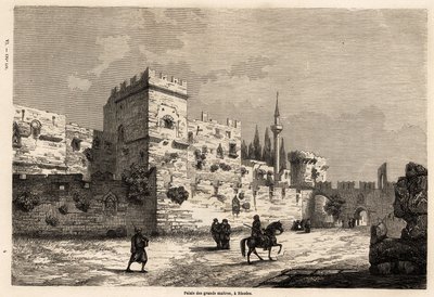 Le palais des grands maîtres à Rhodes, dessin d