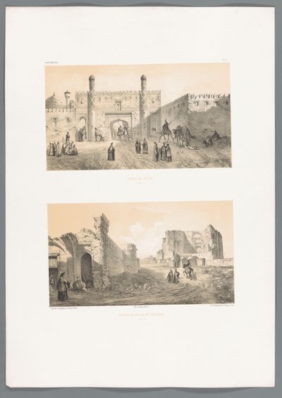 Deux vues de Tabriz - Eugene Flandin