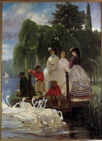 Le repas des cygnes - Eugene Giraud