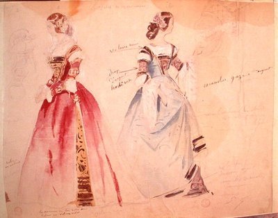 Deux costumes féminins à l
