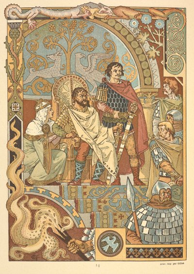 Un roi sur son trône, à la cour - Eugene Grasset