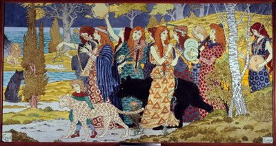 Art Nouveau : Harmonie Musiciens et animaux. Émail lavé par Eugène Grasset (1841-1917) 1893 - Eugene Grasset