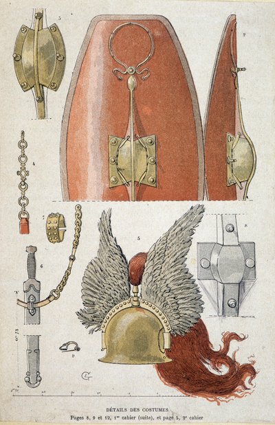 Détails du costume de guerrier gaulois - dans "Cahiers d