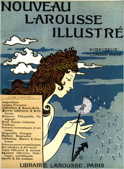 Première page du Nouveau Larousse illustré (dictionnaire en sept volumes publié entre 1897 et 1904) (gravure) - Eugene Grasset