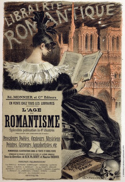 Littérature. Librairie romantique. Affiche par Eugène Grasset pour l