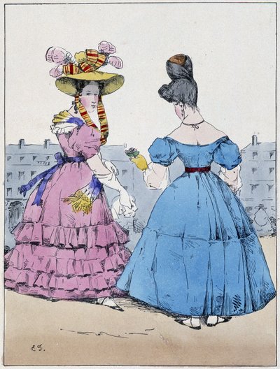 Deux femmes élégantes, boulevard de l