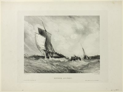 Retour au port, planche deux de Six Marines - Eugene Isabey