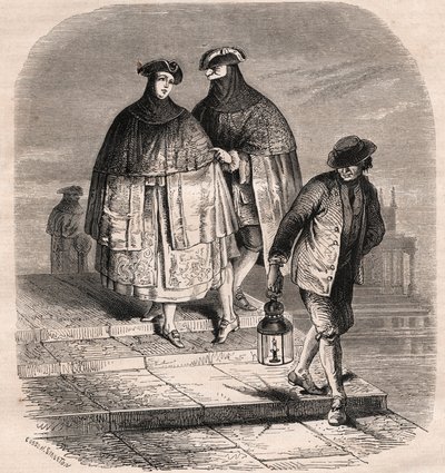 La Porte de la Lanterne à Venise au XVIIIe siècle - Dessin de Viollat par Gaetano Zompini (1700-1778) - Les Métiers de Venise - Eugene Joseph (after) Viollat