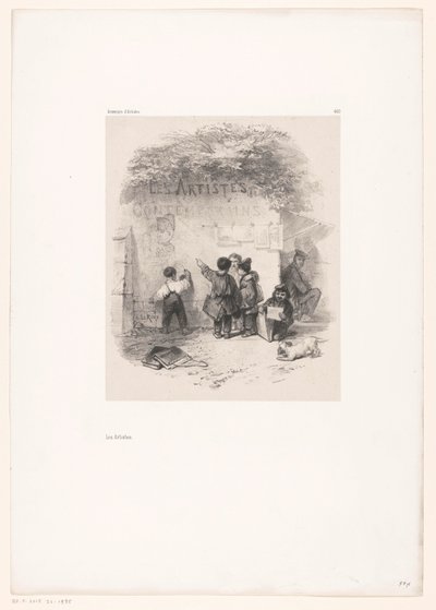 Enfants devant un mur - Eugene Leroux