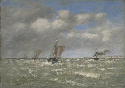 Bateaux retournant au port, Trouville, 1894 - Eugene Louis Boudin