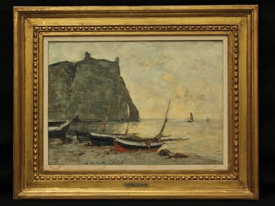 Bateaux à Étretat, vers 1860 - Eugene Louis Boudin