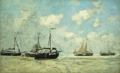 Scheveningue, Bateaux Échoués sur la Grève, 1875 - Eugene Louis Boudin