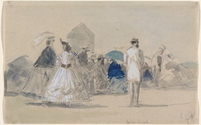 Crinolines sur la plage, c. 1865 - Eugene Louis Boudin