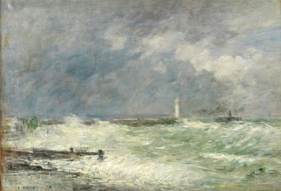 Entrée du port du Havre par temps orageux, 1895 - Eugene Louis Boudin