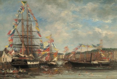 Jour de fête dans le port de Honfleur. 1858 - Eugene Louis Boudin