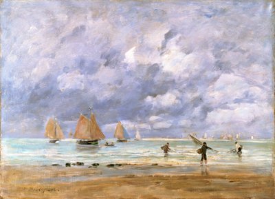 Pêcheurs et voiliers à Trouville, 1892 - Eugene Louis Boudin