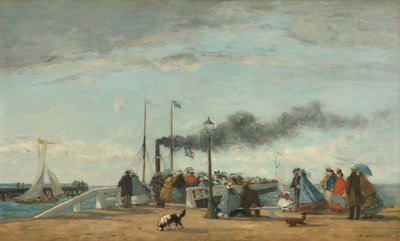 Jetée et quai à Trouville - Eugene Louis Boudin