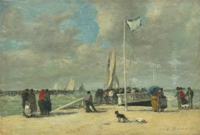Sur la jetée - Eugene Louis Boudin