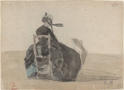 Dame assise en noir, Trouville, 1865 - Eugene Louis Boudin