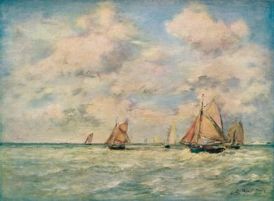 Sortie des barques à Trouville, 19e siècle - Eugene Louis Boudin