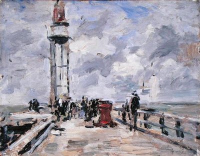 La jetée et le phare à Honfleur, c.1885-90 - Eugene Louis Boudin