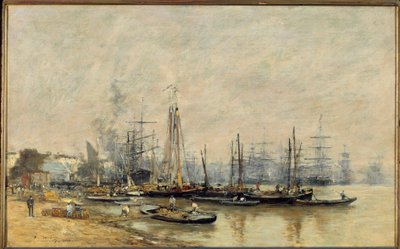 Le port de Bordeaux, navires sur la Garonne - Eugene Louis Boudin