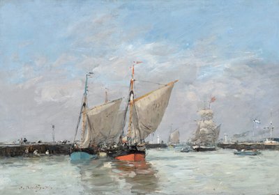 Trouville, les jetées, marée haute, 1876 - Eugene Louis Boudin