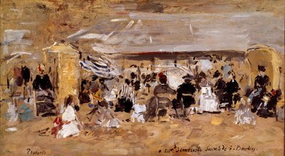 Vue de la plage de Deauville en Normandie - Eugene Louis Boudin