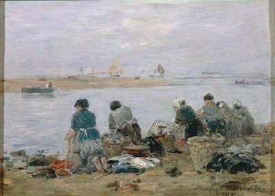 Lavandières sur les rives de la Touques près de Trouville - Eugene Louis Boudin