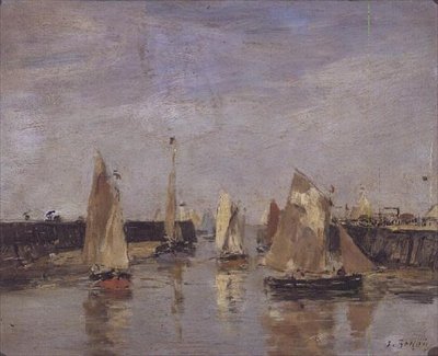 Yachts dans le port - Eugene Louis Boudin