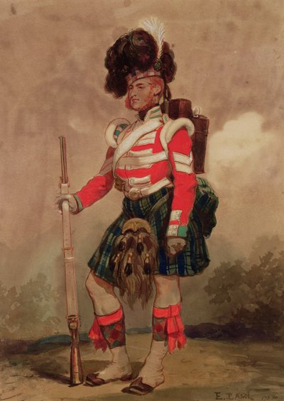 Un soldat des 79e Highlanders au camp de Chobham en 1853 - Eugene Louis Lami