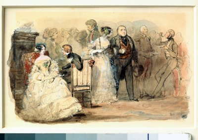 Une réception sous Louis Philippe Aquarelle par Eugène Lami (1800-1890) - Eugene Louis Lami