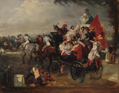 Scène de carnaval, Place de la Concorde, 1834 - Eugene Louis Lami