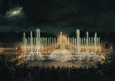 Spectacle de fontaine illuminée dans le Bassin de Neptune en l